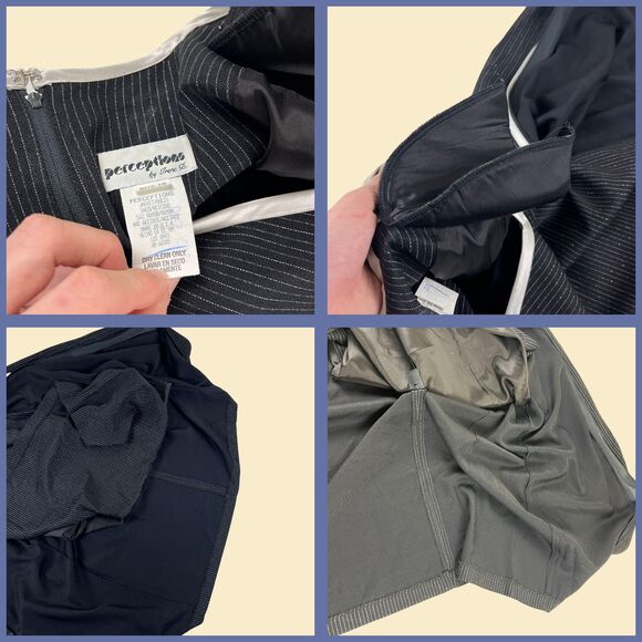 70s black & silver dress w/ built-in jacket by Perceptions by Irene B, size 16 - Picture 4 of 9